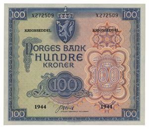 Norway. 100 kroner 1944. X272509