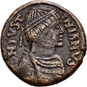 Justinian I 527-565, 1/2 follis, Roma, 538-544 e.Kr. R: Stor K