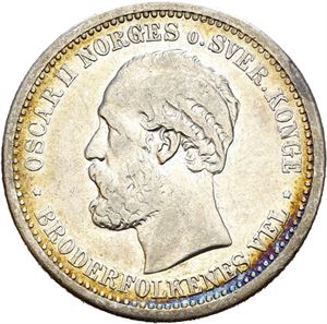OSCAR II 1872-1905, KONGSBERG, 1 krone 1878