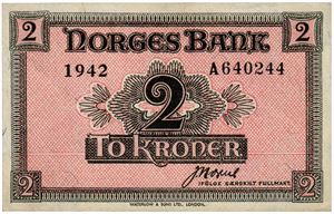 2 kroner 1942. A640244