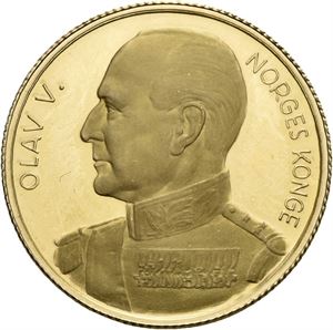 Olav V, statsbesøket i Østerrike 1966. Gull. 3,5 g. 900/1000