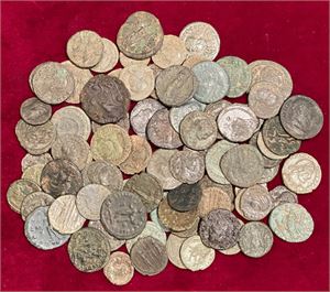 Lot # 11. Lot of 80 late Roman bronze coins