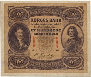 100 kroner 1919. A3343279
