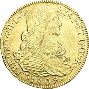 Ferdinand VII, 8 escudos 1809 NR. Riper/scratches