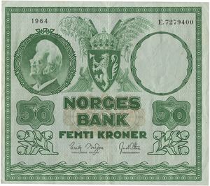 50 kroner 1964. E7279400