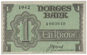 1 krone 1942. A003049.