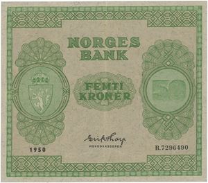 50 kroner 1950. B.7296490.