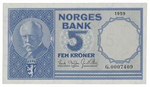 5 kroner 1959. G0007409