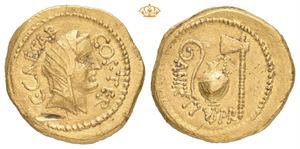 The Ceasarians. Julius Caesar. Early 46 BC. AV aureus (20 mm; 8,01 g)