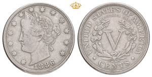 5 cents 1886