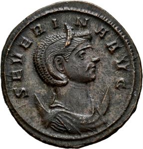Severina, g.m. Aurelian, antoninian, Roma 274-275 e.Kr. R: Aurelian og Severina stående