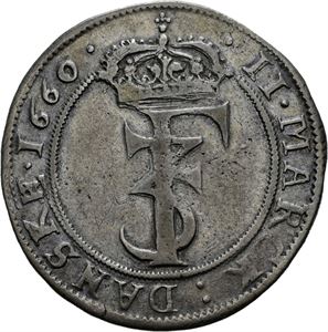 FREDERIK III 1648-1670. 2 mark 1660. S.51