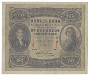 100 kroner 1942. B9752750