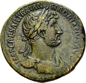 Hadrian 117-138, Æ sestertius, Roma 122 e.Kr. R: Minerva stående mot venstre