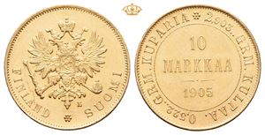 Finland. Nikolai II, 10 markkaa 1905