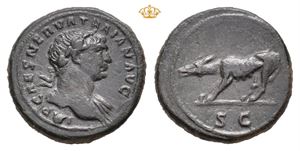 Trajan, AD 98-117. Æ semis (3,19 g)