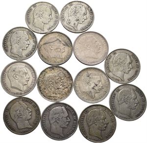 Samling danske 2 kroner i sølv