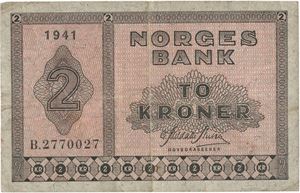 2 kroner 1941. B2770027