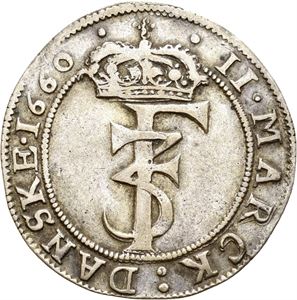 FREDERIK III 1648-1670 2 mark 1660. S.51
