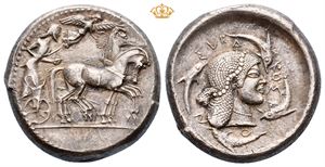 SICILY, Syracuse. Deinomenid tyranny, 485-466 BC. AR tetradrachm (17,28 g).
