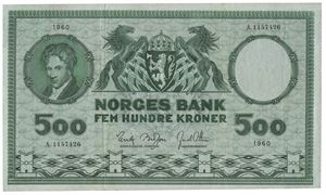 500 kroner 1960. A1157426