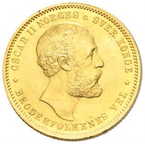 Oscar II, 20 kroner/5 species 1875.