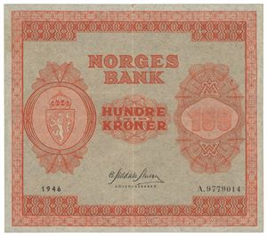 100 kroner 1946. A9779014