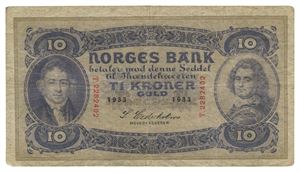 10 kroner 1933. T2282402