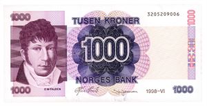 1000 kroner 1998. 3205209006.