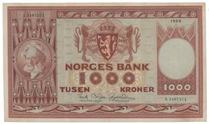 1000 kroner 1969. A.3467571.