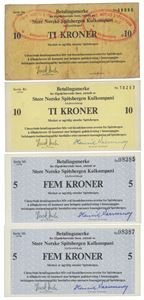 Lott 4 stk. 10 kroner 1973 og 1976, samt 5 kroner 1978 x2.