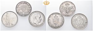 Lot 3 stk. 2 kroner 1906, 1908 og 1914 jubileum