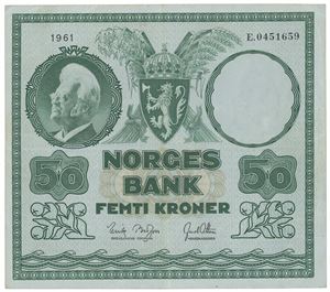 50 kroner 1961. E.0451659.