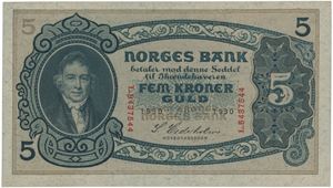 5 kroner 1930. L.8437544.