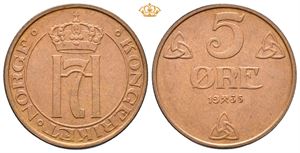 5 øre 1935. Prakteksemplar/choice