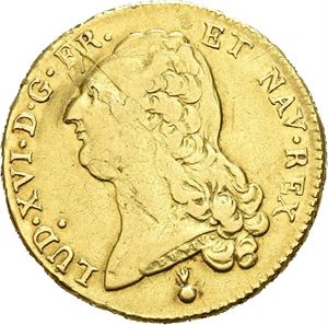 Ludvig XVI, 2 Louis d`or 1786 AA. Blankettfeil/planchet flaws