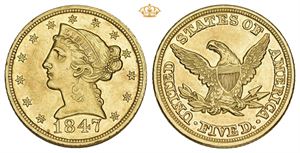 5 Dollars 1847