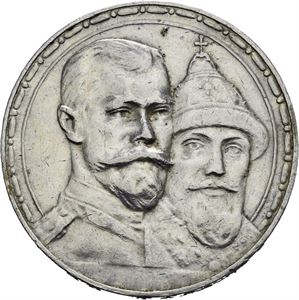 Nikolai II, rubel 1913. Romanov. Lite merke på advers/minor mark on obverse