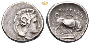 LUCANIA, Thourioi. Circa 350-300 BC. AR nomos (7,55 g)