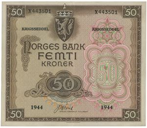 50 kroner 1944. X443501