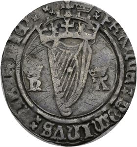 Henrik VIII 1509-1547, groat 1534-1535. hA (Henrik og Anne Boleyn). Små riper/minor scratches