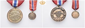 7.juni medaljen 1906 med miniatyr. Forgylt sølv