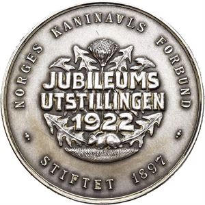 Norges Kaninavlsforbund. Jubileumsutstillingen 1922. Rui. Sølv. 35 mm