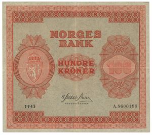 100 kroner 1945. A8600193