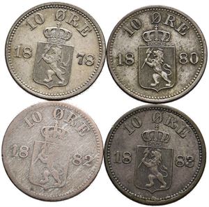 10 øre 1878, 80, 82 og 83