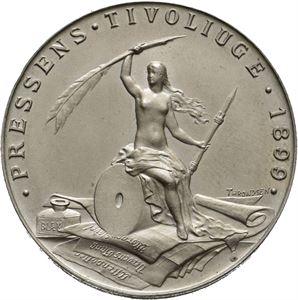 Pressens Tivoliuke 1899. Throndsen. Sølv. 35 mm