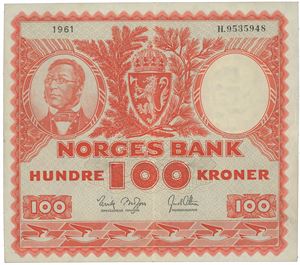 100 kroner 1961 H