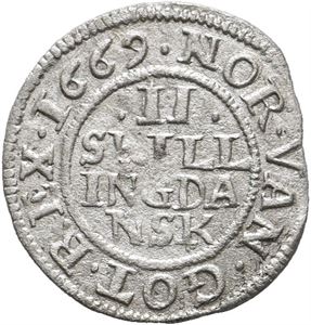 Norge, Frederik III, 2 skilling 1669