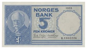 Norway. 5 kroner 1955. B1902226