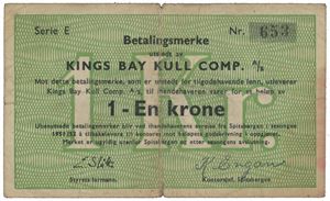 1 krone 1951/52. Serie E. Nr. 653.